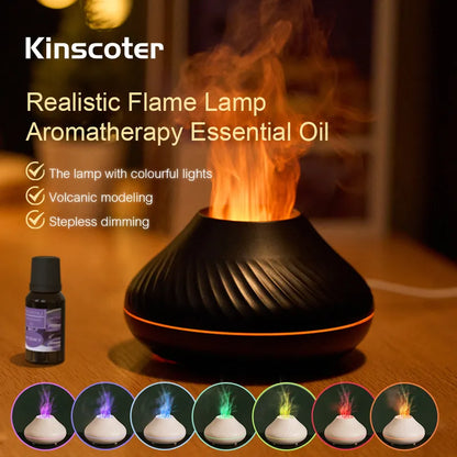 Kinscoter Volcanic Aroma Diffuser Essential Oil Lamp 130ml USB Portable Air Humidifier