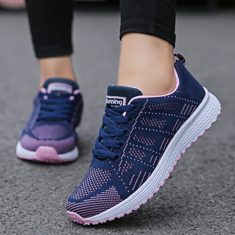 Women Casual Shoes Fashion Breathable Walking Mesh Flat Shoes Sneakers Women 2021 Gym Vulcanized Shoes White Female Footwear