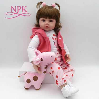 bebe doll reborn toddler 47cm soft silicone reborn  baby dolls soft body lifelike menina  Christmas surprice girl gifts doll