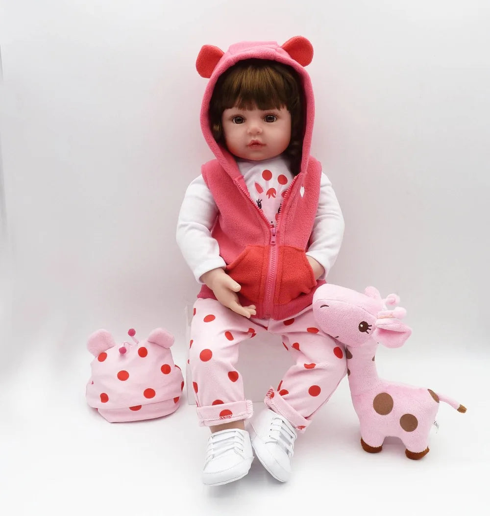 bebe doll reborn toddler 47cm soft silicone reborn  baby dolls soft body lifelike menina  Christmas surprice girl gifts doll