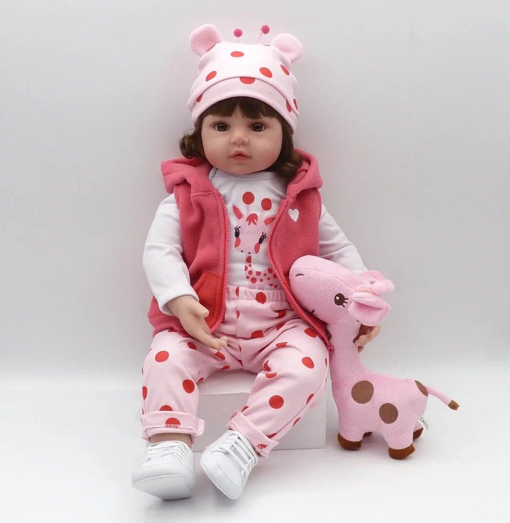 bebe doll reborn toddler 47cm soft silicone reborn  baby dolls soft body lifelike menina  Christmas surprice girl gifts doll