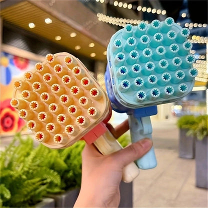 Children's 32 hole bubble machine electric bubble gun outdoor parent-child bubble blowing toys without battery bubble water