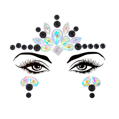 3D Sexy Face Tattoo Stickers Temporary Tattoos Glitter Fake Tattoo Rhinestones Masquerade for Women Party Face Jewels Tattoo