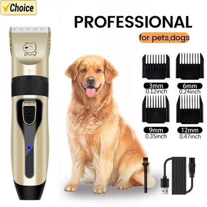 Dog Professional Hair Clipper Electrical Grooming Trimmer for Pets USB Rechargeable Cat Shaver Animals Haircut Machine