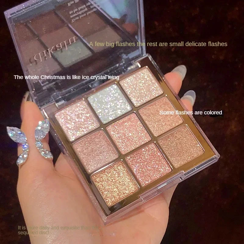 9-Color Eye Shadow Palette Glitter Pearly Eyeshadow Palette Nude Long Lasting Korean Charming Eyes Make Up Palette Cosmetics