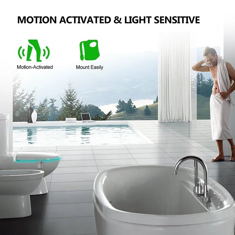 Smart PIR Motion Sensor Night Light Toilet Light Waterproof Toilet Seat For Toilet Bowl Backlight WC Lighting LED Luminaria Lamp