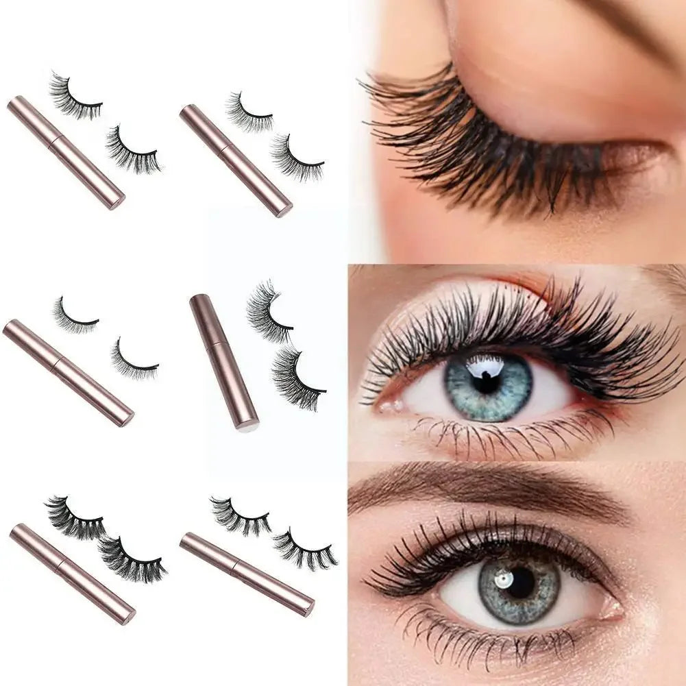 3D Magnetic Eyelashes Set Waterproof Lasting Naturally Magnetic Eyeliner Magnet Eyelashes Makeup Extension False Eyelashes Kit