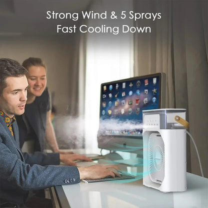 Portable Humidifier Air Conditioner Fan Household Hydrocooling Water mist Cooler Portable Air Adjustment For Office 3 Speed Fan