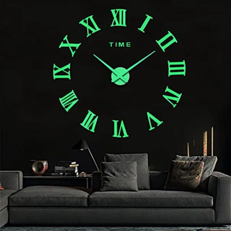 3D Luminous Large Wall Clock Modern Design DIY Digital Table Wall Clocks  Wall Clock Free Shiping Living Room Decorative Watch