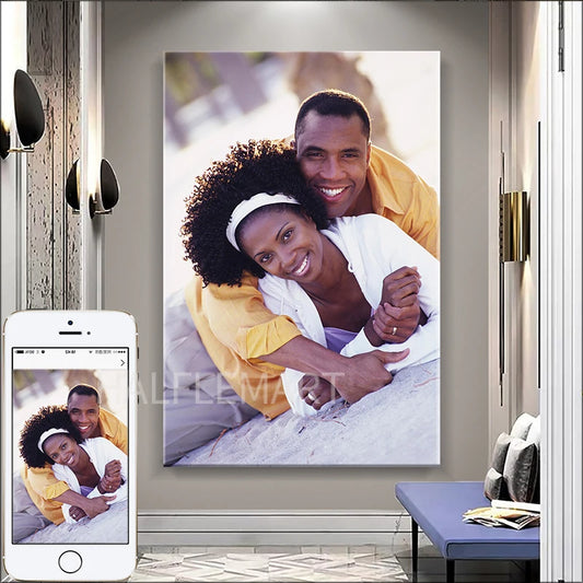 Custom Photo Home Decoration Print Your Photos on Canvas Custom Poster Plus Frame Art Photos Wedding Photos Pets Canvas Paint