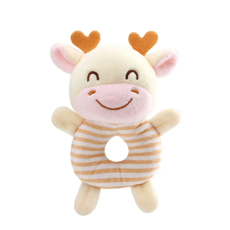 New Baby Rattle Toys Cartoon Animals Plush Infant Hand Ring Bed Toys for Newborn 0-24 Months Toddler Early Educational Toy