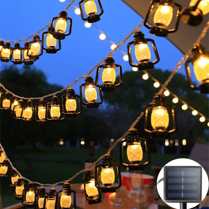 LED Solar Lamp String Kerosene Bottle Retro Light String Christmas Decoration Lamp Garden Atmosphere Light Outdoor Camping Light