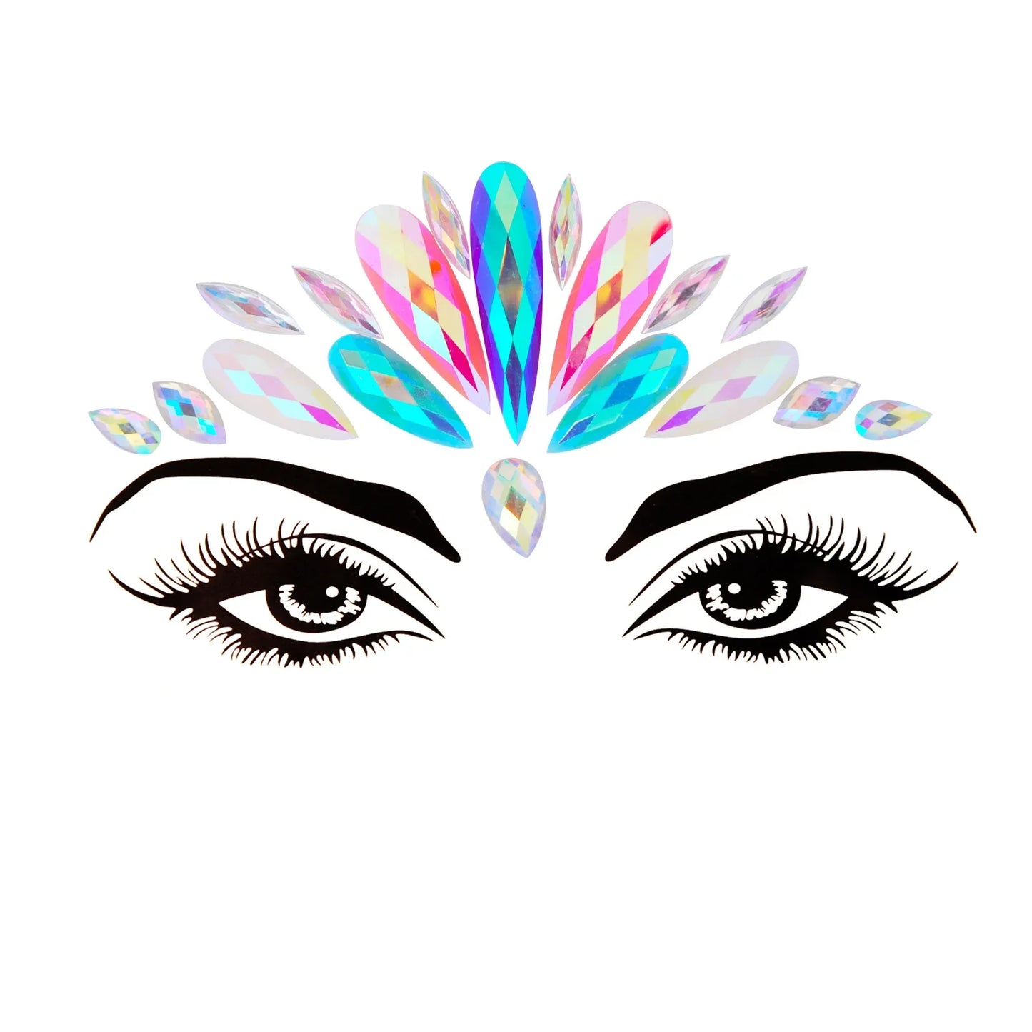 3D Sexy Face Tattoo Stickers Temporary Tattoos Glitter Fake Tattoo Rhinestones Masquerade for Women Party Face Jewels Tattoo