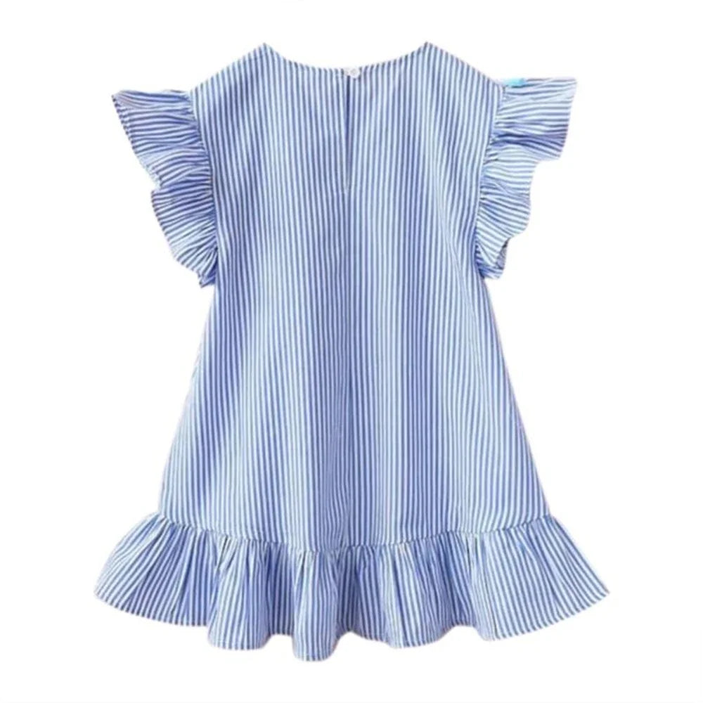 New Kids Dresses for Girls Clothes Summer Girl Stripe Princess Dress Toddler Baby Dress 1 2 3 4 5 6 7 Years Children's Clothing