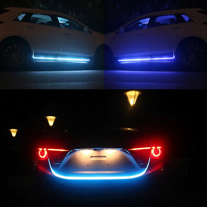 LED Daytime Running Light Scan Starting Car Hood Decorative Lights DRL Auto Engine Hood Guide Decorative Ambient Lamp 12V