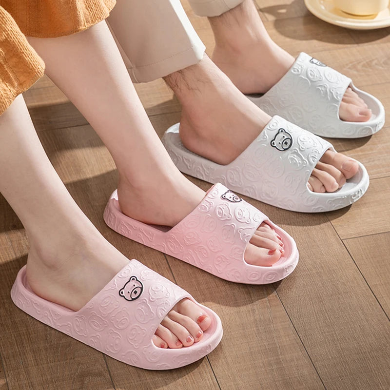 Fashion Summer Couple Non-slip Flat Slides Lithe Thin Seabeach Sandals Men Women Casual Slippers Ladies' Home Indoor Flip Flops