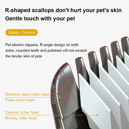 Dog Professional Hair Clipper Electrical Grooming Trimmer for Pets USB Rechargeable Cat Shaver Animals Haircut Machine