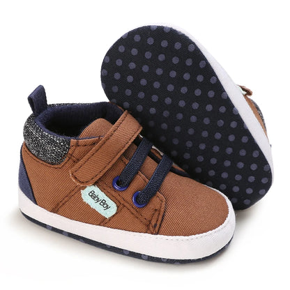 Newborn Male Baby Shoes Soft Soled Crib Shoes Warm Boots Anti Slip Sports Shoes 0-18 Months Old The First Walking Shoe