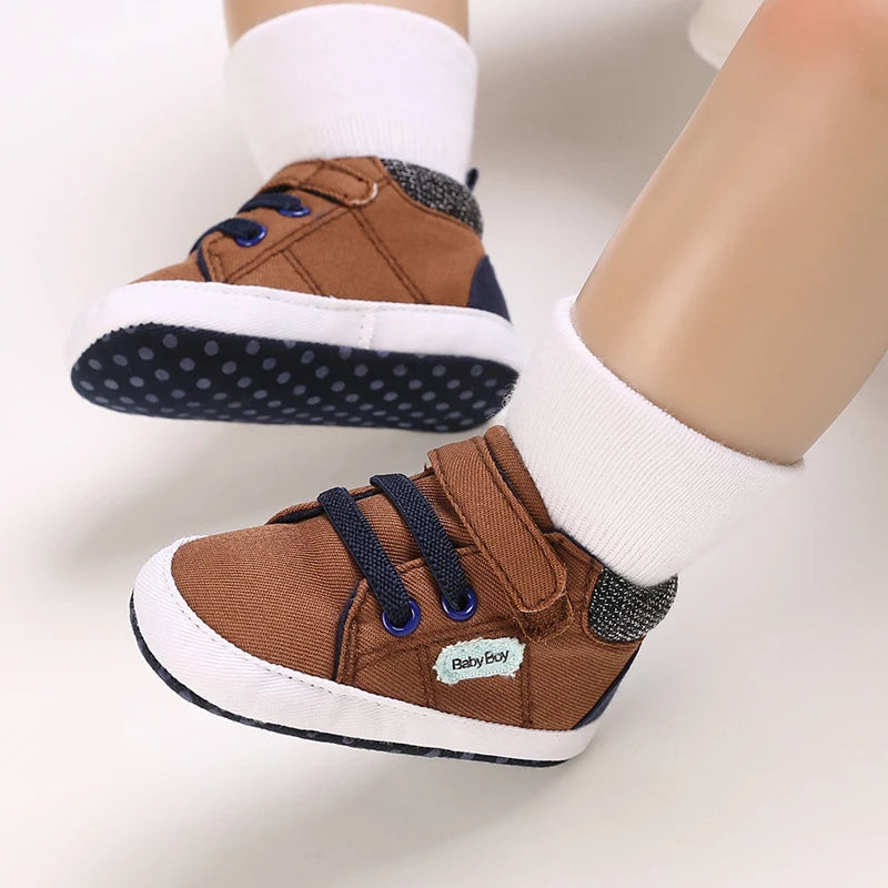 Newborn Male Baby Shoes Soft Soled Crib Shoes Warm Boots Anti Slip Sports Shoes 0-18 Months Old The First Walking Shoe