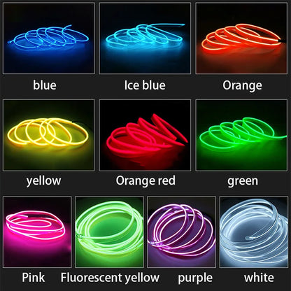 Car Interior Light LED Strip Decoration Flexible Neon Lights Car Atmosphere